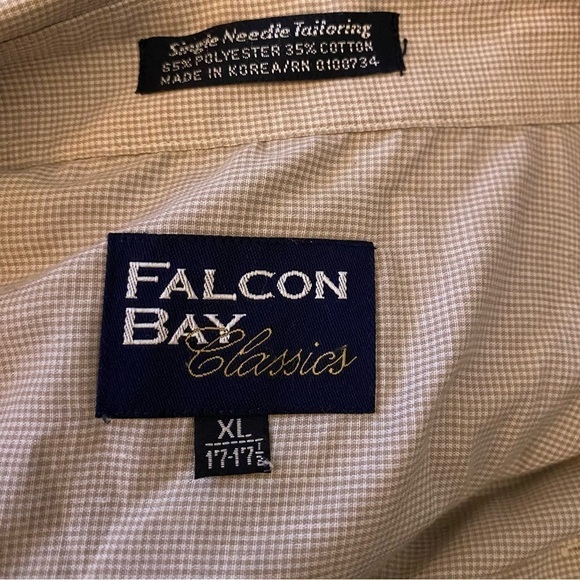 Falcon Bay Classics Single Needle Tailoring Check Short Sleeve Button Front XL - Picture 2 of 3